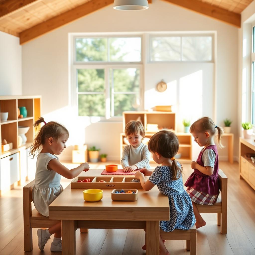Bright Montessori classroom